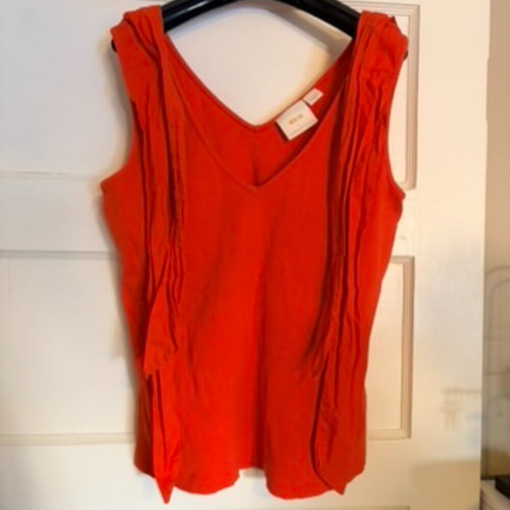 Anthropologie Maeve Red Bow Shoulder-Tie Top - Picture 6 of 8